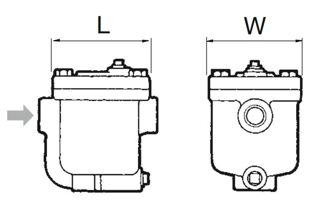AE8排液阀外型尺寸 AE8倒置桶式排液阀