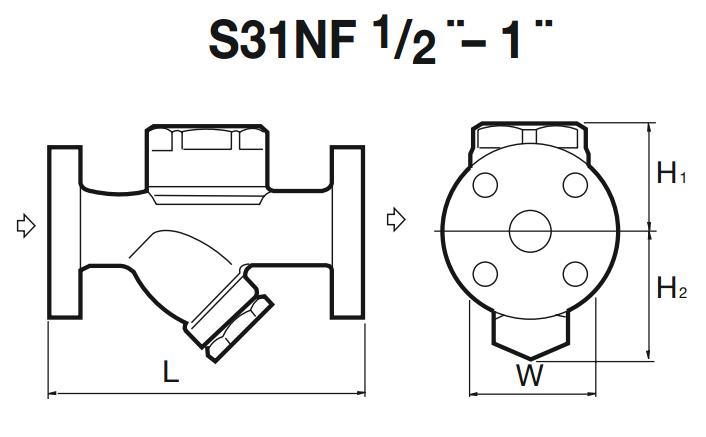 S31NF蒸汽疏水阀外形尺寸