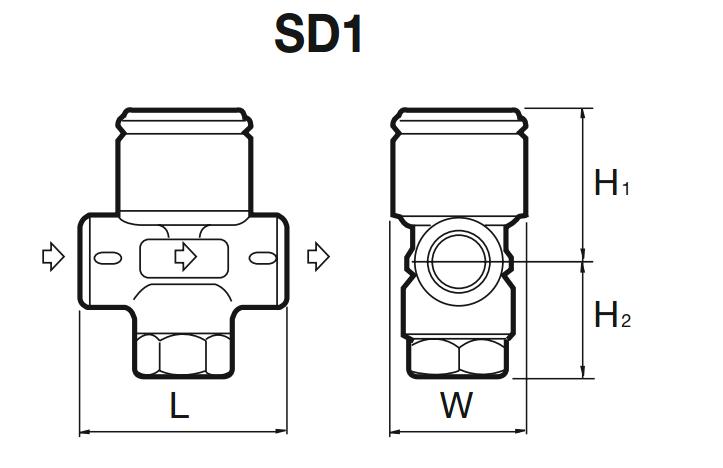 SD1蒸汽疏水阀规格尺寸图