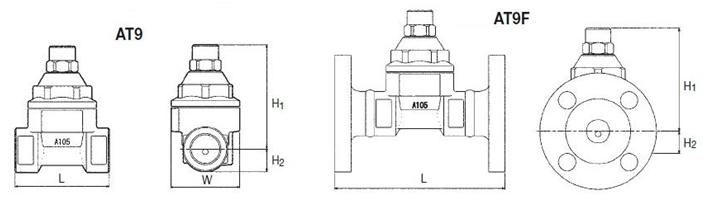 AT9空气疏水阀外形尺寸图