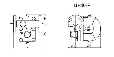 GH40浮球式蒸汽疏水阀结构尺寸图